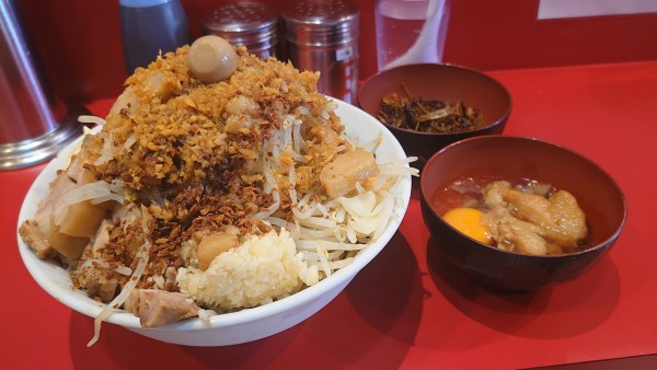 「冷やし中華/全部/脂生卵/焦がしネギ」@麺屋HEROの写真