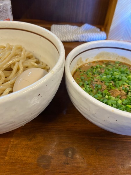「つけ麺、味玉トッピング(1100円)」@白ひげの写真
