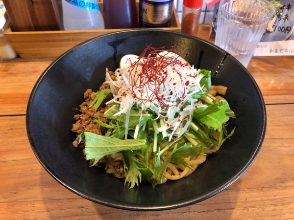 「肉みそ辛混ぜそば 大 1,100円」@油そば ふじ屋の写真
