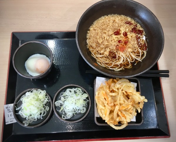 「朝そば(450¥)」@ゆで太郎 かすみがうら下稲吉店の写真