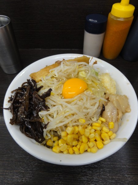 「冷やし塩汁無（限定4）NAアレ 1000円麺まし50円」@ラーメン二郎 川越店の写真