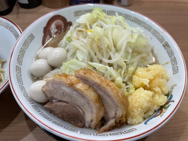 「ミニつけ麺、うずら、生姜」@ラーメン豚山 金沢文庫店の写真
