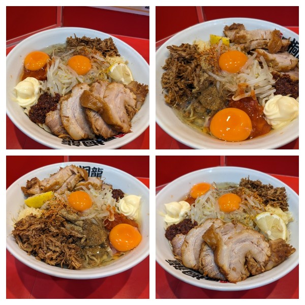 「冷やしまぜそば小➕豚2枚➕ライス➕ほぐし豚」@麺屋 桐龍の写真