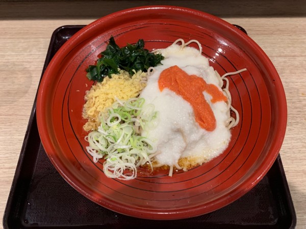 「冷し明太とろろそば 650円」@狭山そば 所沢店の写真