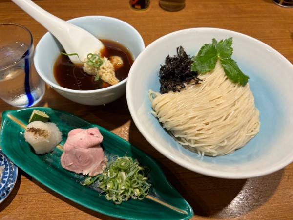 「【限定】鱧のつけそば1500円+獺祭×二杯」@寿製麺よしかわ 川越店の写真