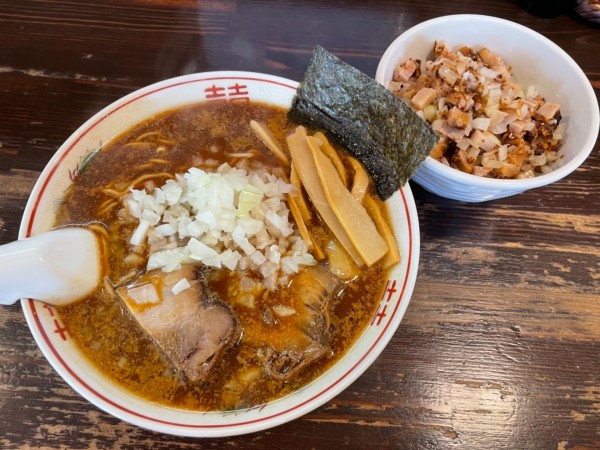 「改 竹徳ラーメン+チャーシュー丼」@竹岡式ラーメン 竹徳の写真