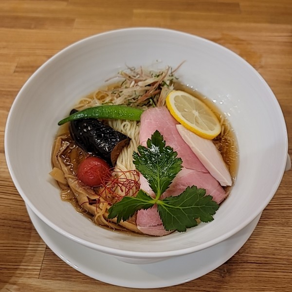 「冷やしそば 鴨むね肉 づけマグロごはん」@中華そば きなりの写真