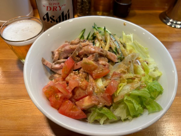 「【季節限定】冷やし中華ごまだれ900円+ビール550円」@らーめん わかつの写真