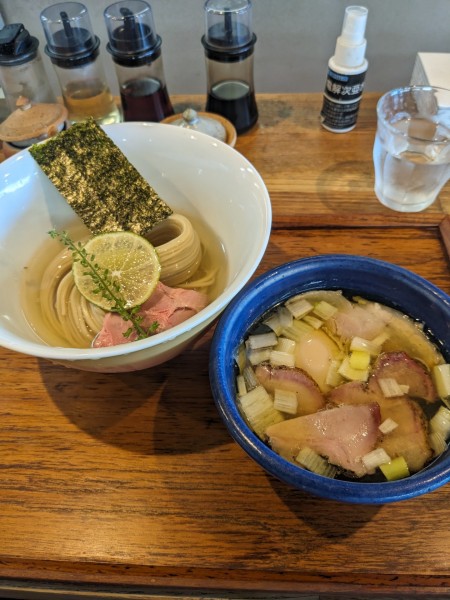 「味玉 昆布水つけめん  塩（並）」@YOKOKURA STOREHOUSEの写真