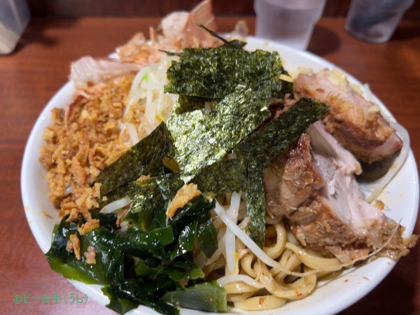 「限定　冷やし中華(1150円)麺量350gニンニク」@D麺の写真