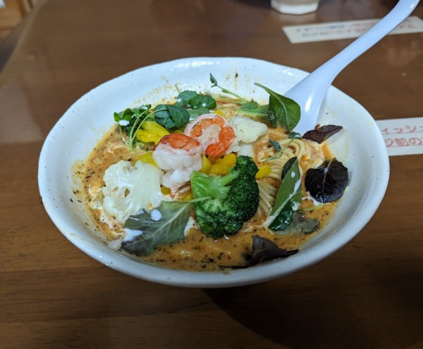 「海老クリームトマトらーめん」@らーめん 波の花の写真