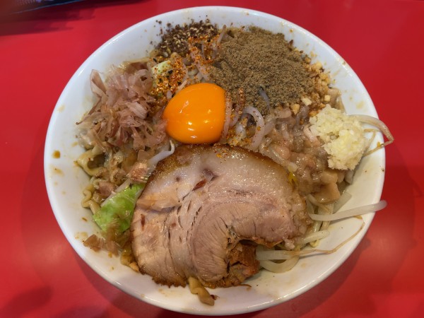 「辛いまぜそば(ミニ/3辛)＋魚粉」@麺屋 桐龍の写真