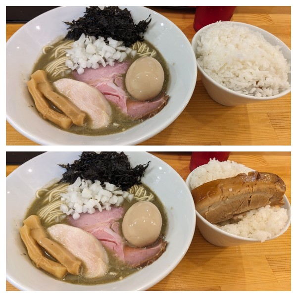 「濃厚煮干らーめん➕ライス」@煮干らーめん 川むらの写真