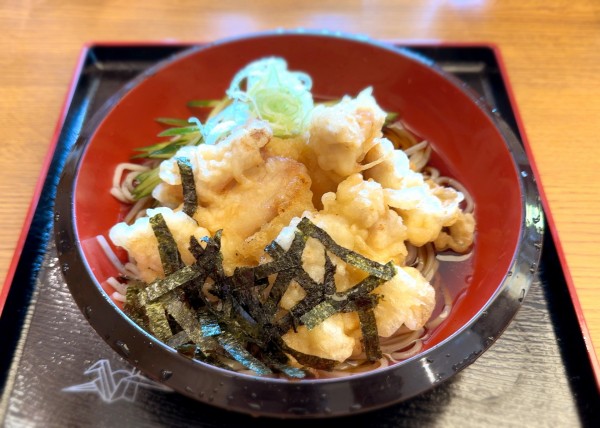 「冷し鶏天おろしそば(870円)」@ごまそば 遊鶴 西岡店の写真