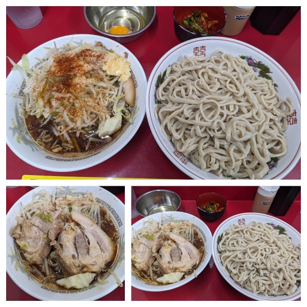 「大ラーメン➕つけ麺変更➕キムチ➕生卵」@ラーメン二郎 越谷店の写真