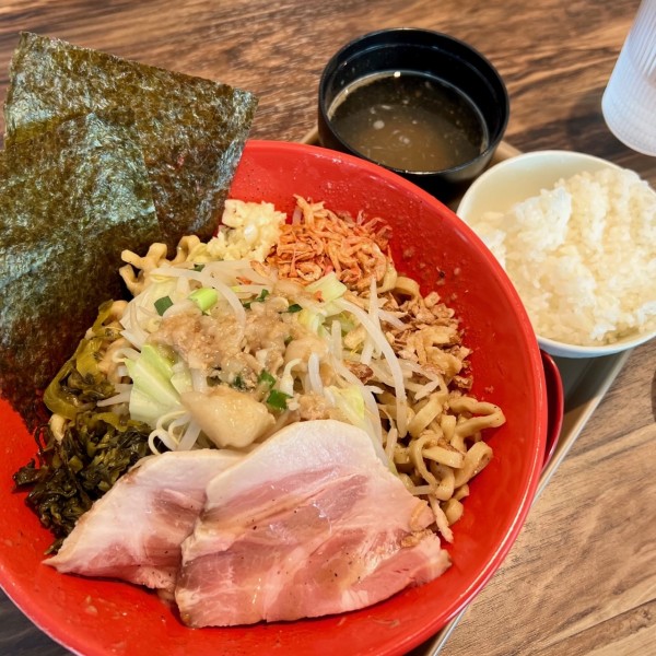 「海老まぜそば（ニンニク・追い飯）」@麺屋 どんぶら来の写真