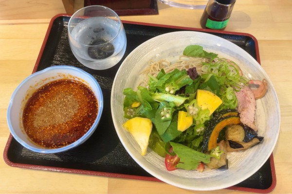 「限定 水星〜広島風つけ麺スタイル〜大盛ver. & 有機なすあげ」@天垣内ラーメン 星と月の写真