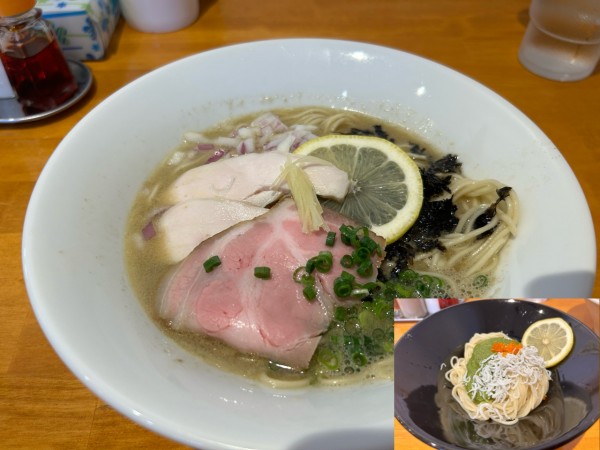 「【限定】鮮魚と煮干しの鶏白湯920円、しらすと大葉のジェノベーゼ」@とも笑〜tomoe〜の写真