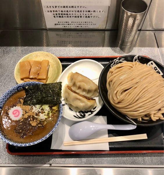 「特濃つけ麺特盛 極太メンマ ジャンボ餃子 1270+150+32」@松戸富田麺絆の写真