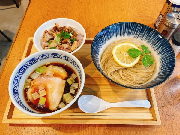 「昆布水つけ麺+チャーシューご飯」@ハちゃんラーメンの写真