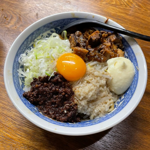 「まぜそば+半ライス  ￥880+￥150」@豚男爵の写真