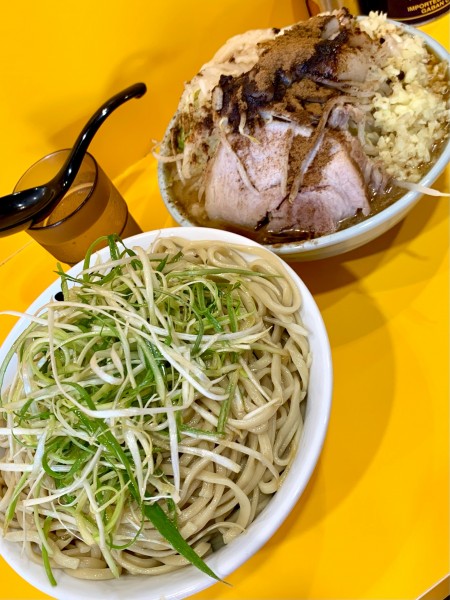 「大つけ麺　麺増し550g しょうが　ねぎ　おさかな天国」@ラーメン二郎 八王子野猿街道店2の写真