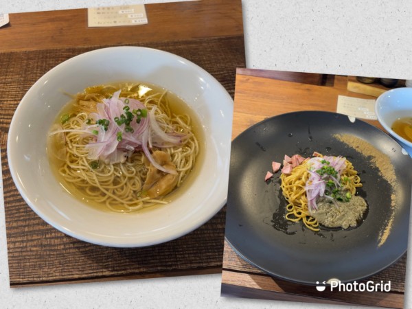 「鶏と水（あっさり）塩＋替玉（紅ズワイガニのソース）」@蜂と蝶の写真