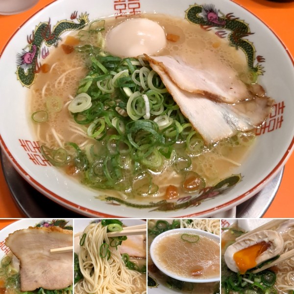 「久留米ラーメン＋半熟味玉＝1000円」@元祖とんこつ久留米ラーメン 福ヤの写真