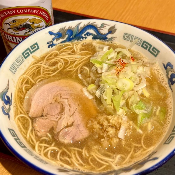 「朝らーめん＋缶ビール」@孫鈴舎の写真