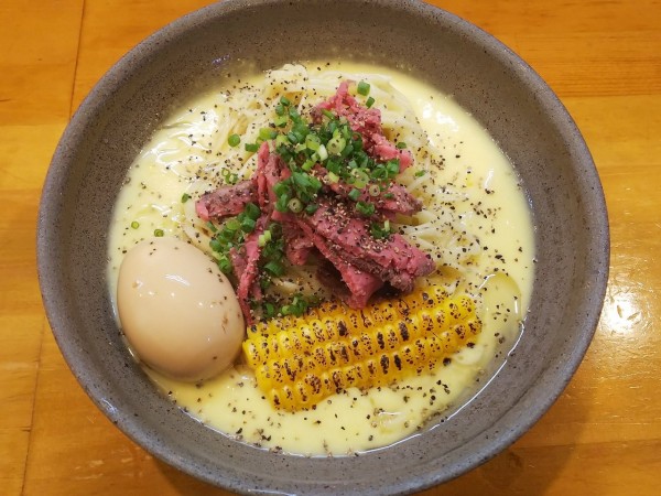 「【限定】嶽きみの冷やしそば＋味玉　1200＋100円」@麺屋 謝の写真