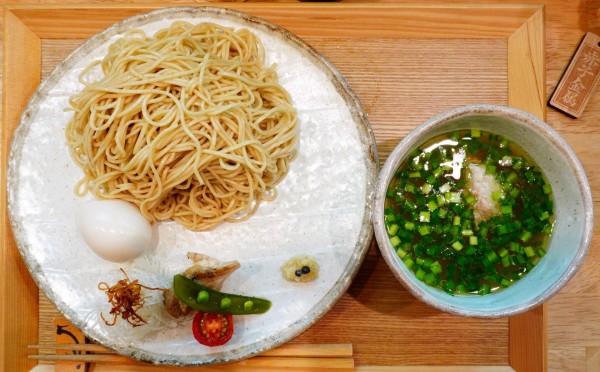 「鶏塩つけそば（味玉付き）＋ハートランド中瓶」@小麦そば 池の写真