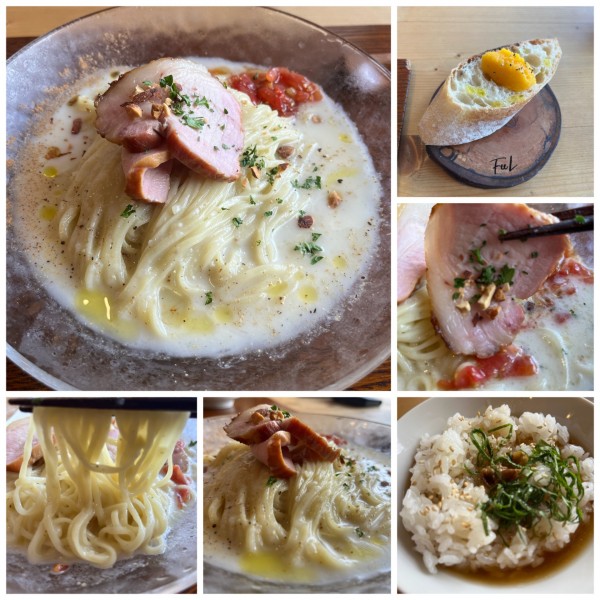 「冷製馬鈴薯らぁ麺 1850円青梅産バターナッツのピューレ添え」@Ramen FeeLの写真