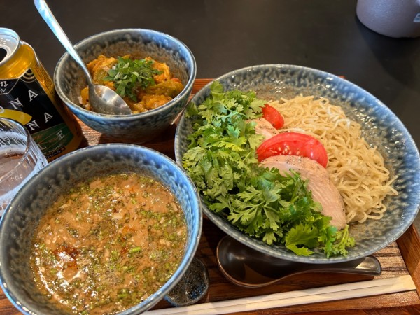 「【限定】パクゴマつけ麺1100円＋ミニカレー350円 他」@Omirukの写真