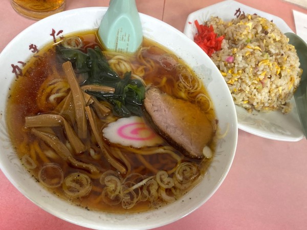 「チャーハンセット 1,000円 ※太麺」@かきた食堂の写真
