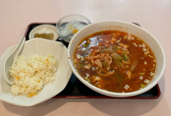 「日替わり麺セット（搾菜麺）¥700」@鴻運 新店の写真