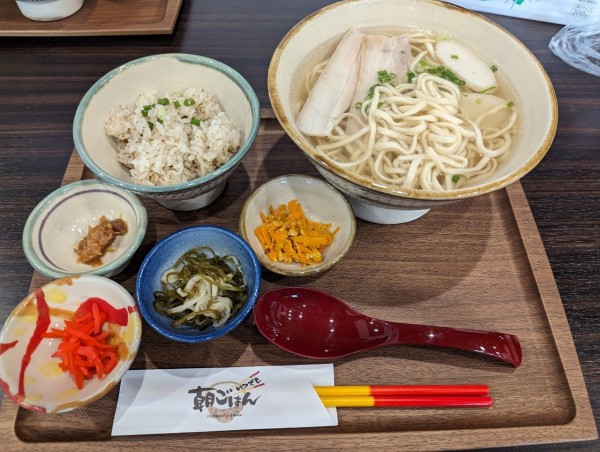 「朝そばセット1200円」@いつでも朝ごはんの写真