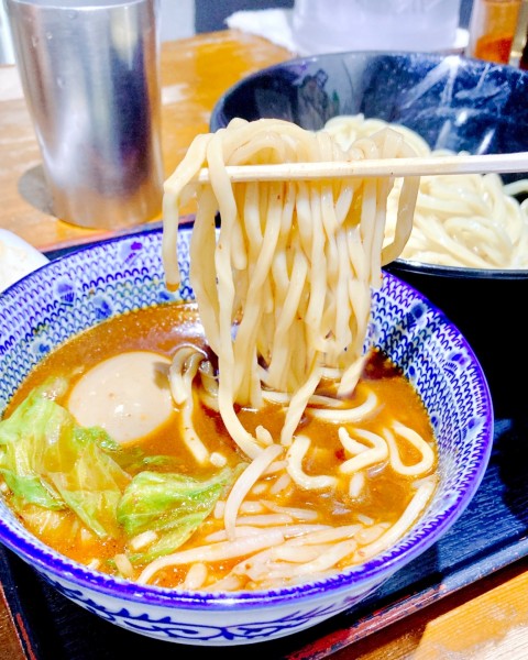 「野菜旨辛つけ麺 辛3倍」@古武士 新宿6丁目店の写真