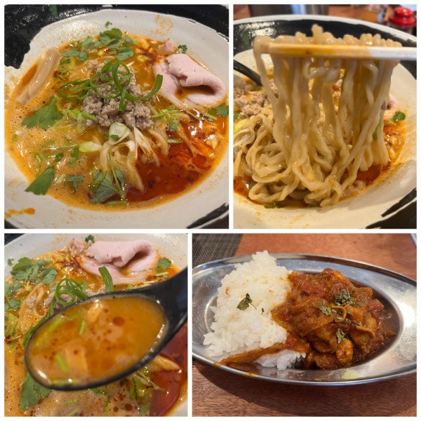 「鯛担々ラーメン800円トマトカリー350円」@GURU GURU SIROHEBI NOODLEの写真