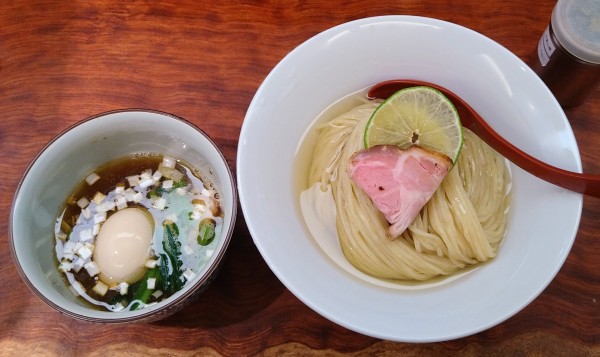 「昆布水つけ麺 醤油＋味玉」@三馬路 東京店の写真
