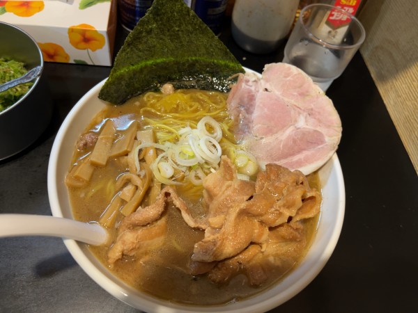 「100ラーメン（1100円）青唐100円」@一条流がんこ総本家分家四谷荒木町の写真