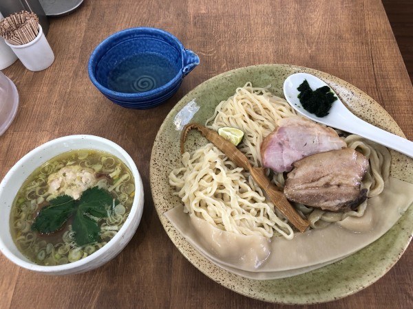 「4種合い盛り塩鰹昆布水つけ麺」@和渦製麺の写真
