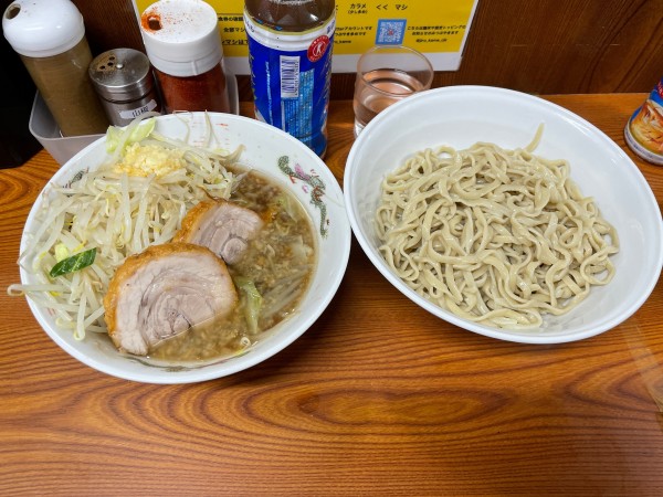 「小つけ麺　ニンニク・ヤサイ」@ラーメン二郎 亀戸店の写真