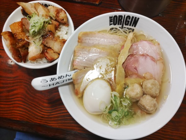 「特製塩らあめん·焼豚ご飯」@らあめん元の写真