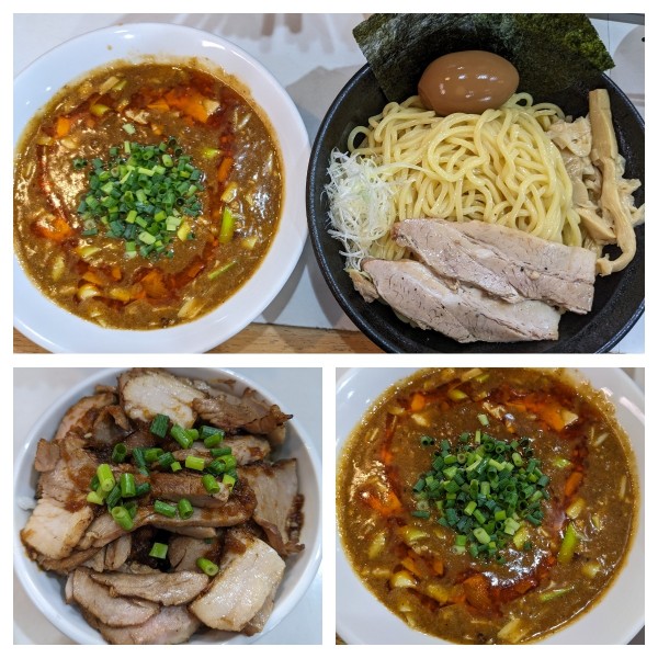 「【限定】辛味噌つけ麺(納豆ver)大盛り➕チャーシュー丼」@麺屋 扇 SENの写真