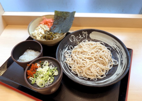 「朝セット・焼鯖ごはん(480円)+おろし(クーポン)」@ゆで太郎 小岩北口店の写真