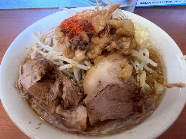 「ラーメン　並・ヤサイマシニンニク少し(950円)」@ラーメン荘 地球規模で考えろ ソラの写真