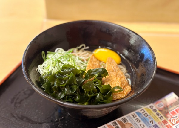 「朝きつね(420円)+わかめ(クーポン)」@ゆで太郎 小松川店の写真