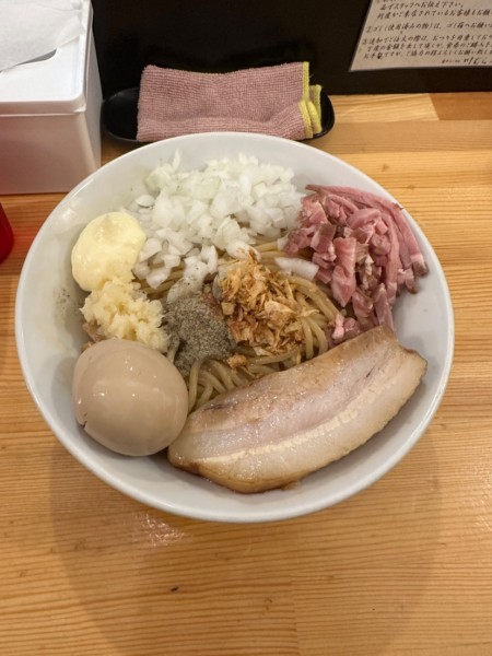 「まぜそば　玉ねぎ　追い飯」@煮干らーめん 川むらの写真