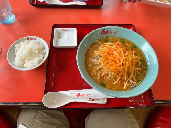 「ねぎ味噌ラーメン　半ライス」@くるまやラーメン 東村山店の写真