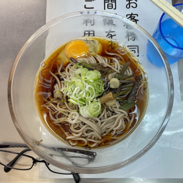 「冷し山菜そば＋玉子」@日栄軒の写真
